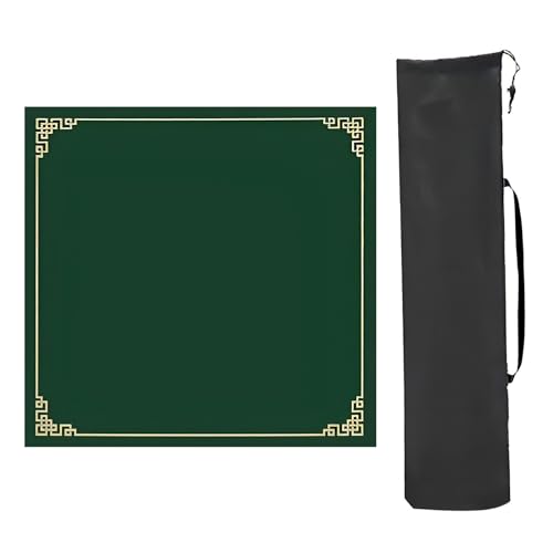 Mahjong Spiel Poker Anti-Pad Anti-Rutsch, Mahjong-Tischmatte, Reibungswiderstand mit Aufbewahrungstasche, rutschfeste Mahjong-Spielmatte mit Geräuschreduzierung(Green,70x70cm (27.55x27.55in)) von CHAKEUZND