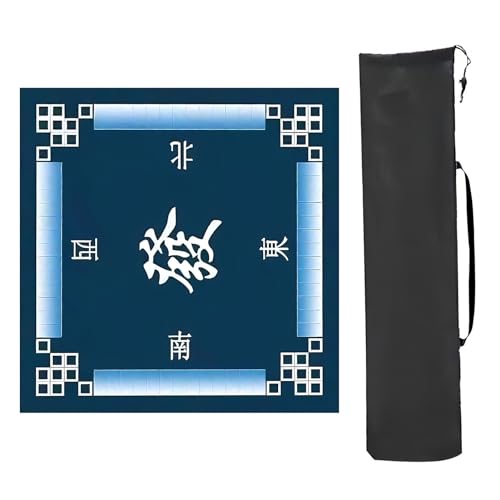 Mahjong Spiel Poker Anti-Pad Anti-Rutsch, Mit Anleitung, quadratische, rutschfeste Tischmatte mit Geräuschreduzierung, for Poker-, Karten- und Brettspiele, Legespiele(Blu,70x70cm(27.55x27.55in)) von CHAKEUZND