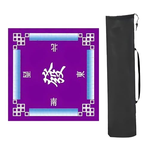 Mahjong Spiel Poker Anti-Pad Anti-Rutsch, Mit Anleitung, quadratische, rutschfeste Tischmatte mit Geräuschreduzierung, for Poker-, Karten- und Brettspiele, Legespiele(Purple,70x70cm(27.55x27.55in)) von CHAKEUZND