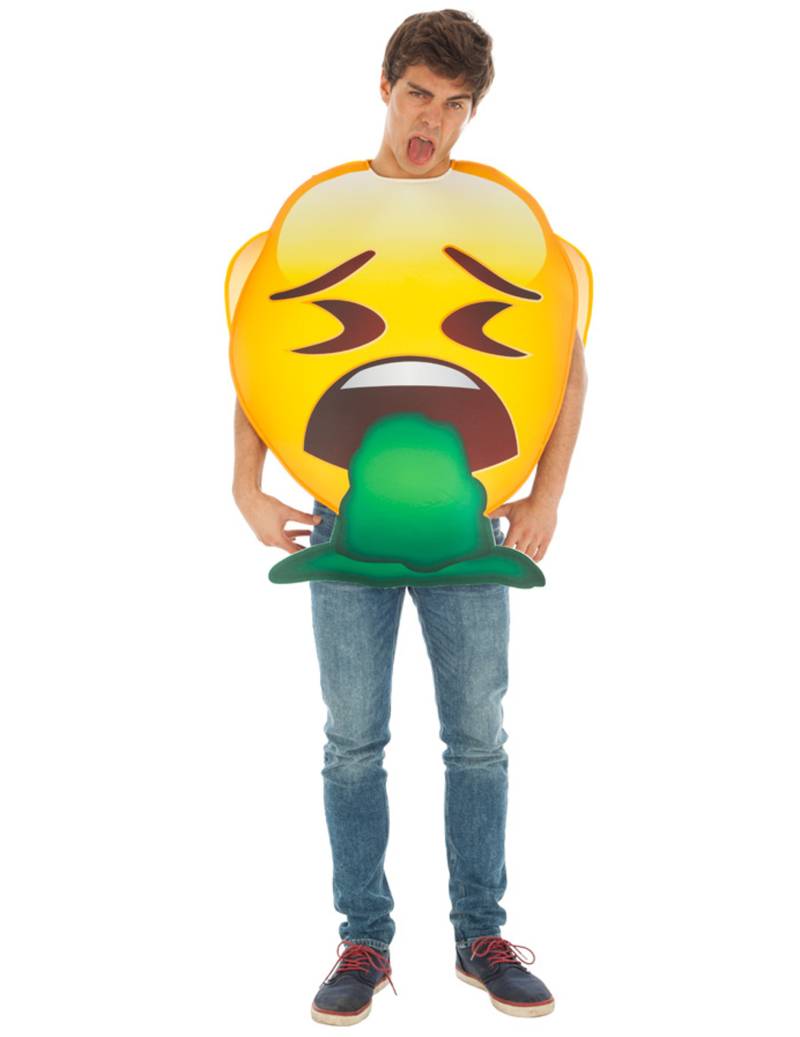 Brech-Emoji Faschingskostüm gelb-grün von CHAKS