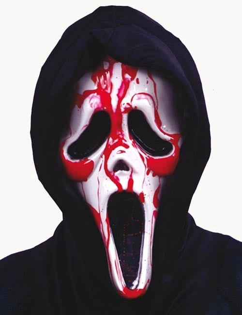 Original Scream Halloween-Maske Ghostface blutend schwarz-weiss-rot Original Scream Halloween-Maske Ghostface blutend schwarz-weiss-rot von CHAKS
