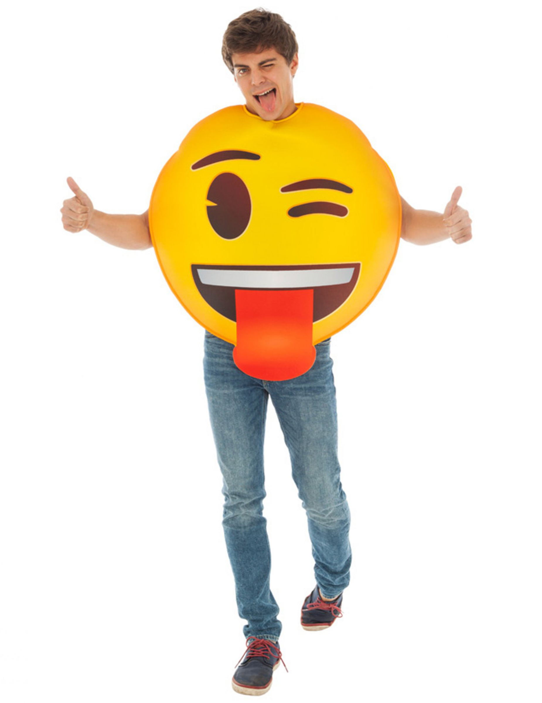 Zwinker-Emoji Faschingskostüm gelb-braun von CHAKS