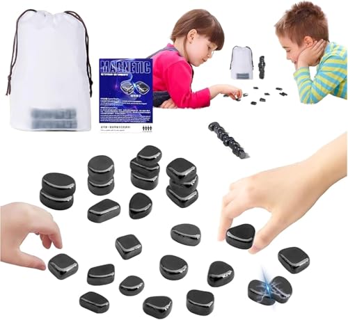 Magnetisches Schachspiel,20 Stück Magnetic Chess Game,Tischmagnetspiel,Tragbares Magnetschachbrett,Pädagogisches Damespiel,Fidget Toy Magnet-Schachbrett-Spielzeug Game for Kids Adults von CHANCCI