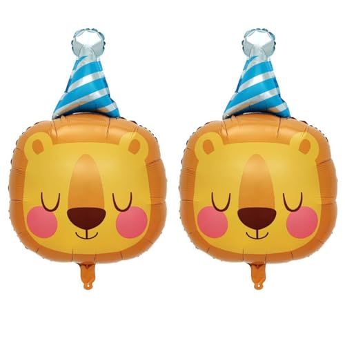 2 Stück Löwe Luftballons Löwe Kopf Folienballon Löwe Deko Geburtstag Ballon Tier Luftballon Tier Thema Party Deko Waldtiere Geburtstag Party Deko Safari Luftballons Kindergeburtstag Deko von CHANGZHONG