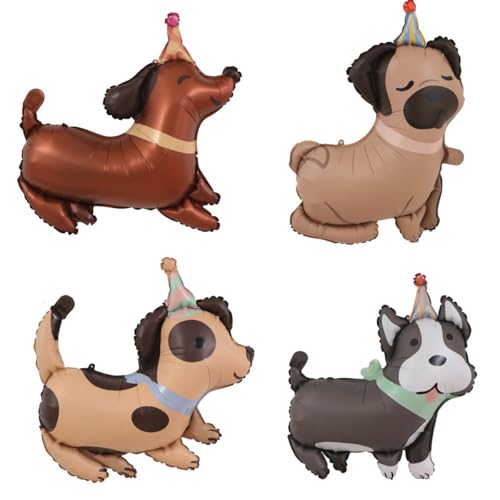 4 Stück Hund Ballons Haustiere Luftballon Geburtstag Ballon Happy Birthday Deko Dackel Folienballon für Kinder Geburtstag Junge Mädchen Party Deko Haustiere Thema Party Deko 4 Stück Hund Ballons Haustiere Luftballon Geburtstag Ballon Happy Birthday Deko Dackel Folienballon für Kinder Geburtstag Junge Mädchen Party Deko Haustiere Thema Party Deko von CHANGZHONG