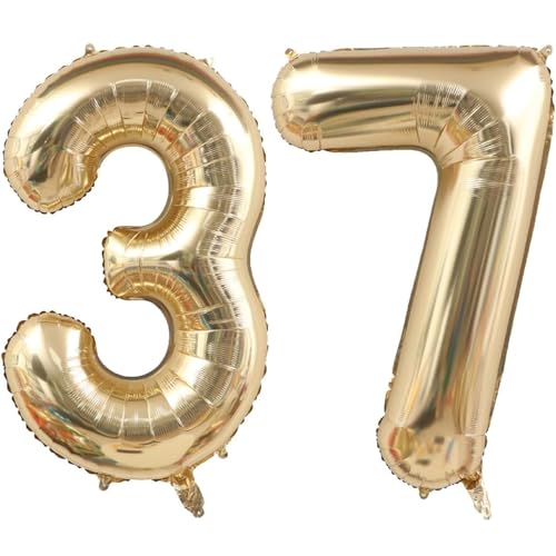 40 Zoll Gold Luftballon Zahlen 37 Champagner Gold Ballon 37. Geburtstag Deko Hell Gold Folienballon Zahl 37 Riesenzahl Ballon 37 Party Hochzeit Kindergeburtstag Geburtstag Nummer 37 von CHANGZHONG