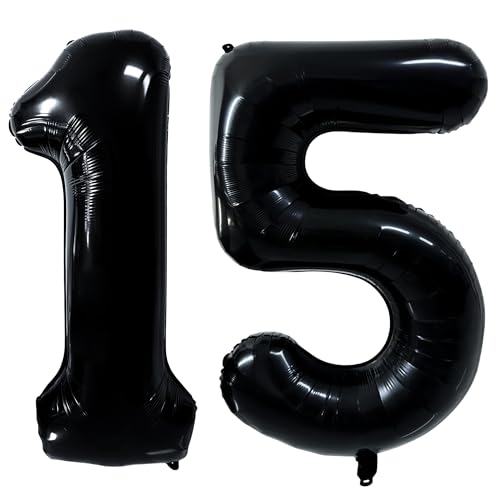 40 Zoll Schwarz Luftballon Zahlen 15 Schwarz Ballon 15. Geburtstag Deko Zahlenballons 15 Riesen Helium Luftballon 51 Party Dekoration Hochzeit Geburtstag Nummer 15/51 40 Zoll Schwarz Luftballon Zahlen 15 Schwarz Ballon 15. Geburtstag Deko Zahlenballons 15 Riesen Helium Luftballon 51 Party Dekoration Hochzeit Geburtstag Nummer 15/51 von CHANGZHONG