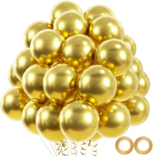 50 Stück Luftballons Gold Ballons 12 Zoll Latexballon Gold Partyballon Geburtstag Dekoration Supplies Neujahrsdekoration von CHANGZHONG