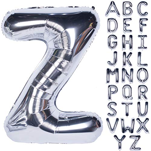 Große Mylar Folie Helium Brief Luftballons 40 Zoll Silber Luftballons Alphabet Buchstaben für Geburtstag Brautdusche Jubiläumsdekorationen(Letter Z) von CHANGZHONG