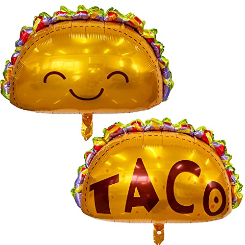 Großer Mexiko Taco Tropischer Folienballon für mexikanische Fiesta Thema Geburtstag Baby Dusche Party Dekorationen Zubehör(2 PACK) von CHANGZHONG