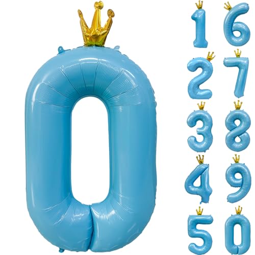Zahlen 0 Luftballon 40 Zoll Blau Zahl Ballons mit Krone Zahlenballons mit Krone Blau Krone Ballon Zahlen 0-9 für Geburtstag Party Dekorationen Mädchen Jungen Geburtstag Dekor Zahlen 0 Luftballon 40 Zoll Blau Zahl Ballons mit Krone Zahlenballons mit Krone Blau Krone Ballon Zahlen 0-9 für Geburtstag Party Dekorationen Mädchen Jungen Geburtstag Dekor von CHANGZHONG