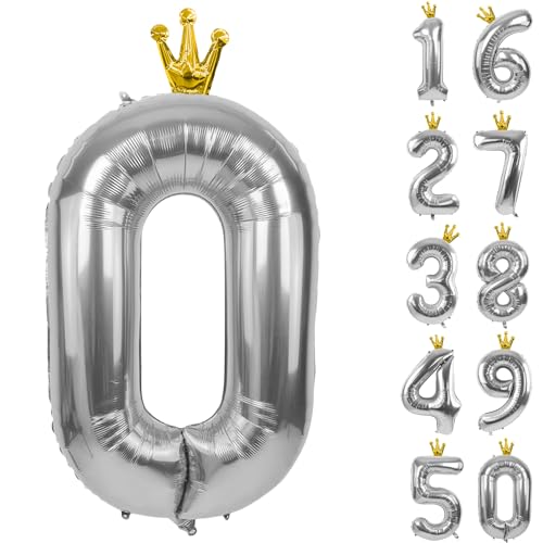 Zahlen 0 Luftballon 40 Zoll Silber Zahl Ballons mit Krone Zahlenballons mit Krone Silber Krone Ballon Zahlen 0-9 für Geburtstag Party Dekorationen Mädchen Geburtstag Dekor Zahlen 0 Luftballon 40 Zoll Silber Zahl Ballons mit Krone Zahlenballons mit Krone Silber Krone Ballon Zahlen 0-9 für Geburtstag Party Dekorationen Mädchen Geburtstag Dekor von CHANGZHONG