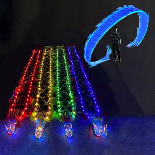 CHAOMIN 6/8/10m Langes Dragon Poi LED Fitness Dance Dragon Poi Band, Lichter Dragon Dance Übung Streamer,(Blue,Length 10m/33ft) von CHAOMIN