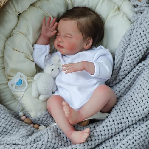 CHAREX Lebensechte Reborn Babypuppen Junge - 18 Zoll Realistische Neugeborene Babypuppen, Real Life Babypuppen mit weichem gewichtetem Stoffkörper Geschenk Spielzeug für Alter 3+ von CHAREX