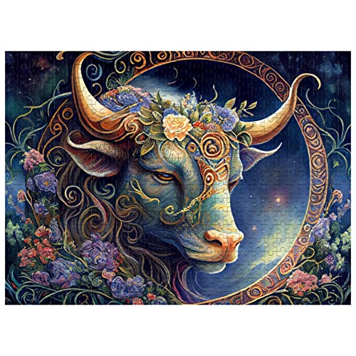 1000-teiliges Puzzle für Erwachsene, Tierkreis Stier Puzzle, 74.9x49.7cm Konstellation Puzzle für Erwachsene und Kinder, Bunte Puzzle für Heimdekoration und Geschenke von CHARMIBLE