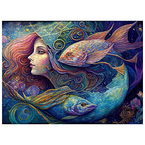 1000-teiliges Puzzle für Erwachsene, Zodiac Fische Puzzle, 74.9x49.7cm Constellation Puzzle für Erwachsene und Kinder, Bunte Puzzle für Heimdekoration und Geschenke von CHARMIBLE