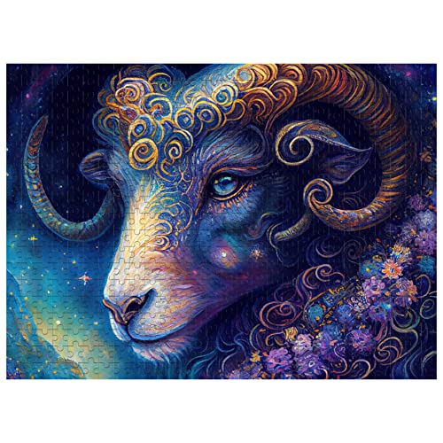 1000-teiliges Puzzle für Erwachsene, Zodiac Widder Puzzle, 74.9x49.7cm Constellation Puzzle für Erwachsene und Kinder, Bunte Puzzle für Home Decoration und Geschenke von CHARMIBLE