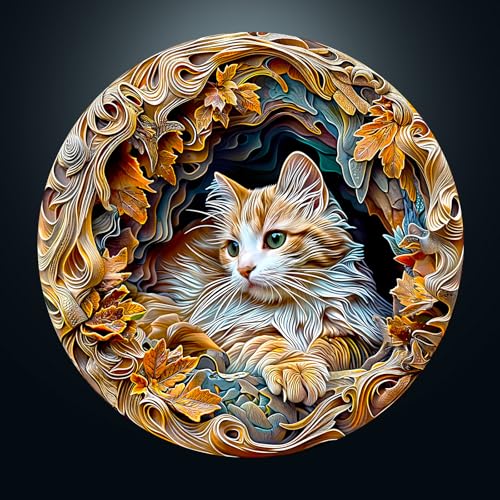 CHARMIBLE Puzzle für Erwachsene, 1000-3D-Katze, 1000 Teile, 67,5 x 67,5 cm, hartes, unmögliches, rundes Puzzle, buntes DIY-Puzzles für Heimdekoration, Familienpuzzle, perfekt für Ostern, Geburtstag CHARMIBLE Puzzle für Erwachsene, 1000-3D-Katze, 1000 Teile, 67,5 x 67,5 cm, hartes, unmögliches, rundes Puzzle, buntes DIY-Puzzles für Heimdekoration, Familienpuzzle, perfekt für Ostern, Geburtstag von CHARMIBLE