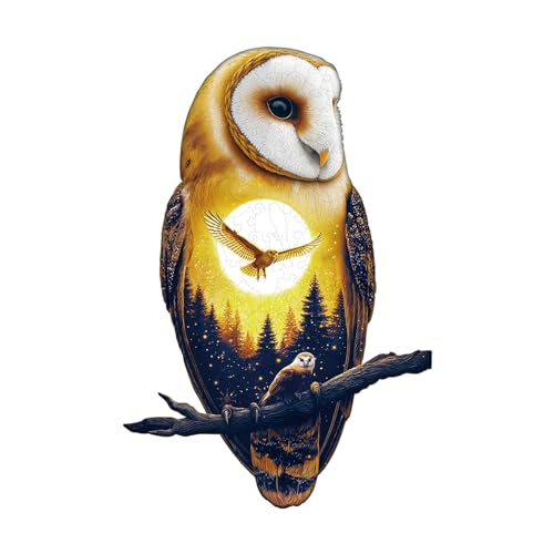 Holzpuzzle Erwachsene, 185 Teile Schneeeule im Mondschein Puzzles, 39.7 * 26.2cm Wood Puzzle, Unregelmäßige Einzigartige Tierform Holzpuzzles für Erwachsen, Schön Geschenk für Familie und Freunde Holzpuzzle Erwachsene, 185 Teile Schneeeule im Mondschein Puzzles, 39.7 * 26.2cm Wood Puzzle, Unregelmäßige Einzigartige Tierform Holzpuzzles für Erwachsen, Schön Geschenk für Familie und Freunde von CHARMIBLE
