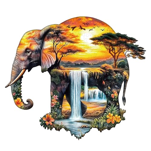 Holzpuzzle Erwachsene, 210 Teile Afrikanischer Elefant Puzzles, 34 * 29.7cm Wood Puzzle, Unregelmäßige Einzigartige Tierform Holzpuzzles für Erwachsen, Schön Geschenk für Familie und Freunde Holzpuzzle Erwachsene, 210 Teile Afrikanischer Elefant Puzzles, 34 * 29.7cm Wood Puzzle, Unregelmäßige Einzigartige Tierform Holzpuzzles für Erwachsen, Schön Geschenk für Familie und Freunde von CHARMIBLE
