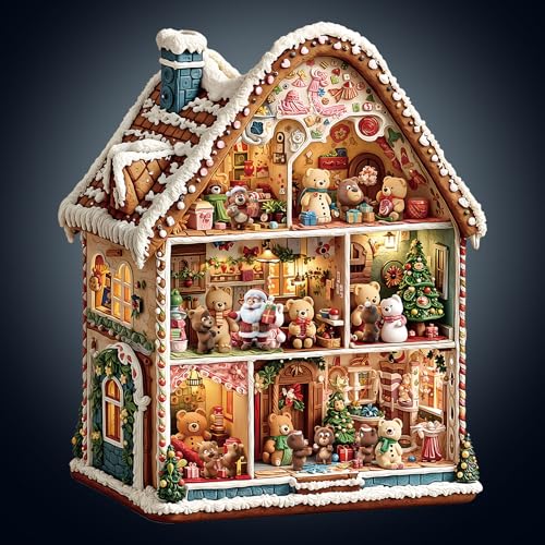 Holzpuzzle Erwachsene, 235 Teile Bärenhaus - Weihnachten Puzzles, 34 * 29.1cm Wood Puzzle, Unregelmäßige Einzigartige Tierform Holzpuzzles für Erwachsen, Schön Geschenk für Familie und Freunde Holzpuzzle Erwachsene, 235 Teile Bärenhaus - Weihnachten Puzzles, 34 * 29.1cm Wood Puzzle, Unregelmäßige Einzigartige Tierform Holzpuzzles für Erwachsen, Schön Geschenk für Familie und Freunde von CHARMIBLE