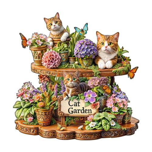 Holzpuzzle Erwachsene, 235 Teile Katzengarten Puzzles, 34 * 33.6cm Wood Puzzle, Unregelmäßige Einzigartige Tierform Holzpuzzles für Erwachsen, Schön Geschenk für Familie und Freunde Holzpuzzle Erwachsene, 235 Teile Katzengarten Puzzles, 34 * 33.6cm Wood Puzzle, Unregelmäßige Einzigartige Tierform Holzpuzzles für Erwachsen, Schön Geschenk für Familie und Freunde von CHARMIBLE