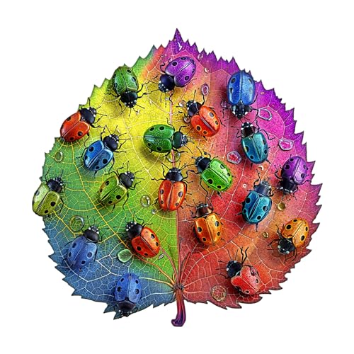 Holzpuzzle Erwachsene, 245 Teile Bunte Marienkäfer Puzzles, 34 * 33.1cm Wood Puzzle, Unregelmäßige Einzigartige Tierform Holzpuzzles für Erwachsen, Schön Geschenk für Familie und Freunde Holzpuzzle Erwachsene, 245 Teile Bunte Marienkäfer Puzzles, 34 * 33.1cm Wood Puzzle, Unregelmäßige Einzigartige Tierform Holzpuzzles für Erwachsen, Schön Geschenk für Familie und Freunde von CHARMIBLE