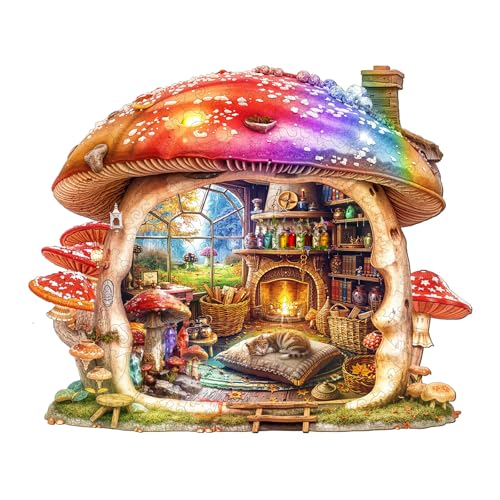 Holzpuzzle Erwachsene, 250 Teile Regenbogen-Pilzhaus Puzzles, 34 * 28.2cm Wood Puzzle, Unregelmäßige Einzigartige Tierform Holzpuzzles für Erwachsen, Schön Geschenk für Familie und Freunde Holzpuzzle Erwachsene, 250 Teile Regenbogen-Pilzhaus Puzzles, 34 * 28.2cm Wood Puzzle, Unregelmäßige Einzigartige Tierform Holzpuzzles für Erwachsen, Schön Geschenk für Familie und Freunde von CHARMIBLE