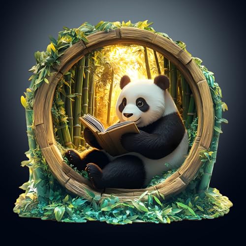 Holzpuzzle Erwachsene, 265 Teile Bambushain Gelehrter Panda Holz Puzzle Erwachsene, 34x31.6cm Wood Puzzle, Unregelmäßige Einzigartige Puzzle, Holzpuzzle Tierform, Holz Puzzle Mit Box von CHARMIBLE