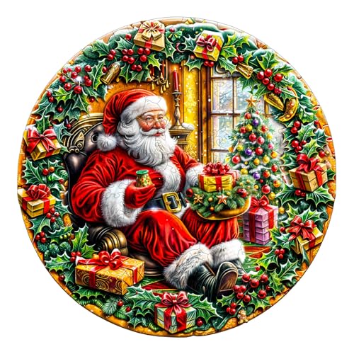 Holzpuzzle Erwachsene, 265 Teile Weihnachts Kranz Holz Puzzle Erwachsene, 34x33.9m Wooden Puzzle, Unregelmäßige Einzigartige Puzzle, Holzpuzzle Tierform, Holz Puzzle Mit Geschenkbox Aus Holz Holzpuzzle Erwachsene, 265 Teile Weihnachts Kranz Holz Puzzle Erwachsene, 34x33.9m Wooden Puzzle, Unregelmäßige Einzigartige Puzzle, Holzpuzzle Tierform, Holz Puzzle Mit Geschenkbox Aus Holz von CHARMIBLE