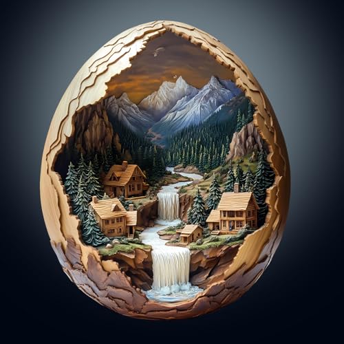 Holzpuzzle Erwachsene, 280 Teile Visuell 3D Eierschalen Welt Holz Puzzle Erwachsene, 36.7x30.7cm Wood Puzzles, Unregelmäßige Einzigartige Puzzle, Holzpuzzle Tierform, Holz Puzzles Mit Box von CHARMIBLE