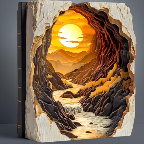 Holzpuzzle Erwachsene, 285 Teile Visuell 3D Buch Sonnenuntergang Holz Puzzle Erwachsene, 34x28.4cm Wood Puzzle, Unregelmäßige Einzigartige Puzzle, Holzpuzzle Tierform, Holz Puzzle Mit Box von CHARMIBLE