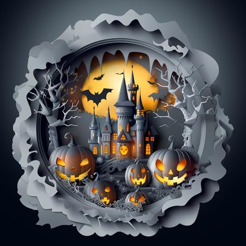 Holzpuzzle Erwachsene, 300 Teile 3D Halloween Schloss Holz Puzzle Erwachsene, 34x33.1cm Wooden Puzzle, Unregelmäßige Einzigartige Puzzle, Holzpuzzle Tierform, Holz Puzzle Mit Box Aus Holz von CHARMIBLE