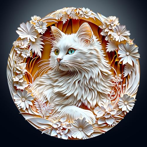 Holzpuzzle Erwachsene, 300 Teile Visuell 3D Katze Holz Puzzle Erwachsene, 34x33.7cm Wooden Puzzle, Unregelmäßige Einzigartige Puzzle, Holzpuzzle Tierform, Holz Puzzle Mit Box Aus Holz von CHARMIBLE