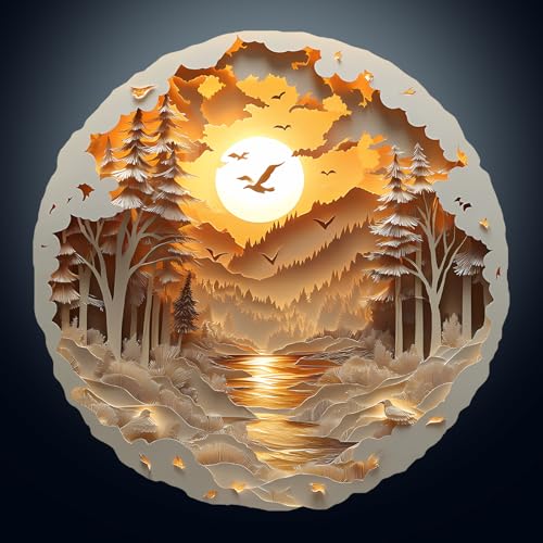 Holzpuzzle Erwachsene, 300 Teile Visuell 3D Papier Landschaft Holz Puzzle Erwachsene, 34x33.7cm Wood Puzzle, Unregelmäßige Einzigartige Puzzle, Holzpuzzle Tierform, Holz Puzzle Mit Box von CHARMIBLE