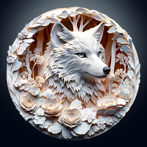 Holzpuzzle Erwachsene, 300 Teile Visuell 3D Wolf Holz Puzzle Erwachsene, 34x33.9cm Wooden Puzzle, Unregelmäßige Einzigartige Puzzle, Holzpuzzle Tierform, Holz Puzzle Mit Box Aus Holz von CHARMIBLE