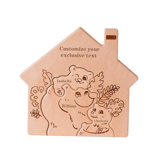 Personalisiertes Holzkunstpuzzle der Bärenfamilie mit 3 Namen, Holz-Bären Schnitzereien Familie Puzzle, Ideen Geschenk zum Muttertag, Vatertag, Jubiläum, Weihnachten, Geburtstag Personalisiertes Holzkunstpuzzle der Bärenfamilie mit 3 Namen, Holz-Bären Schnitzereien Familie Puzzle, Ideen Geschenk zum Muttertag, Vatertag, Jubiläum, Weihnachten, Geburtstag von CHARMIBLE