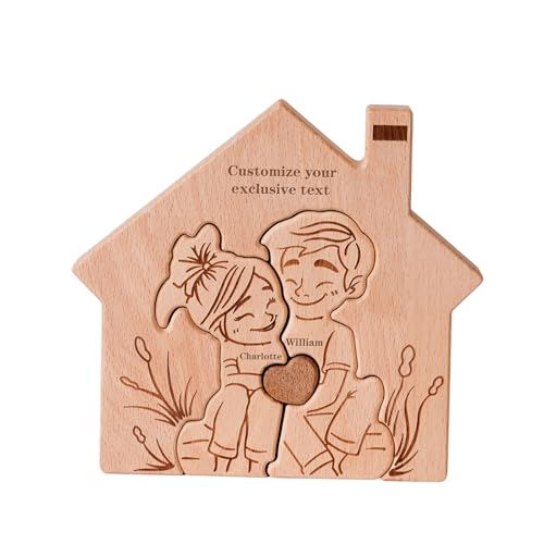 Personalisiertes Holzkunstpuzzle der Cartoon Paare mit 2 Namen, Holz-Paare Schnitzereien Familie Puzzle, Ideen Geschenk für Ihn und Sie zum Jubiläum, Weihnachten, Geburtstag, Valentinstag Personalisiertes Holzkunstpuzzle der Cartoon Paare mit 2 Namen, Holz-Paare Schnitzereien Familie Puzzle, Ideen Geschenk für Ihn und Sie zum Jubiläum, Weihnachten, Geburtstag, Valentinstag von CHARMIBLE