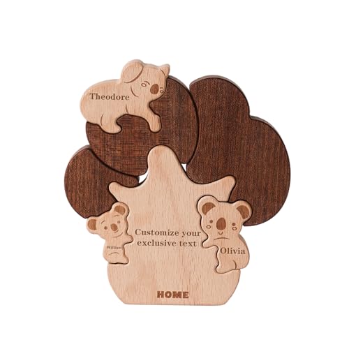 Personalisiertes Holzkunstpuzzle der Koalafamilie mit 1-4 Namen, Holz-Koala Schnitzereien Familie Puzzle, Ideen Geschenk zum Muttertag, Vatertag, Jubiläum, Weihnachten, Geburtstag Personalisiertes Holzkunstpuzzle der Koalafamilie mit 1-4 Namen, Holz-Koala Schnitzereien Familie Puzzle, Ideen Geschenk zum Muttertag, Vatertag, Jubiläum, Weihnachten, Geburtstag von CHARMIBLE
