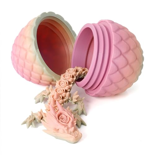 3D-Druck Dracheneier Rose Drachen Set Spielzeug Edelstein Drachen Ornament Handpuppe Geschenk Dekoration kreativ Trend Spielzeug (Bonbonfarben) von CHARMMYFASHION