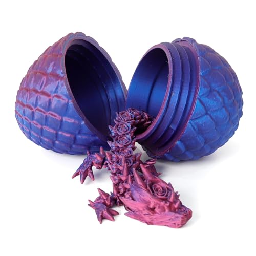 3D-Druck Dracheneier Rose Drachen Set Spielzeug Edelstein Drachen Ornament Handpuppe Geschenk Dekoration kreativ Trend Spielzeug (Laser Violett) von CHARMMYFASHION