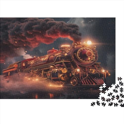 Dampfzug 1000 Teile, Impossible Puzzle,GesKükenlichkeitsspiel Für Die Ganze Familie, Erwachsenenpuzzle Ab 14 Jahren Puzzel 1000pcs (75x50cm) von CHCAIOVO