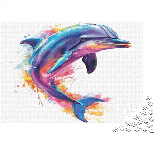 Delphin 1000 Teile Puzzle Für Erwachsene, Hochwertige Recycelbare Materialien Und Druck Puzzlespiel, Familienspiel, Geschenk Für Liebhaber Oder Freunde Puzzel 1000pcs (75x50cm) von CHCAIOVO