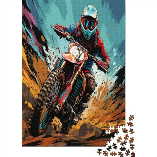 Dirt Bike 1000 Teile,Impossible Puzzle,GesKükenlichkeitsspiel Für Die Ganze Familie, Erwachsenen Puzzlespiel Puzzel 1000pcs (75x50cm) von CHCAIOVO