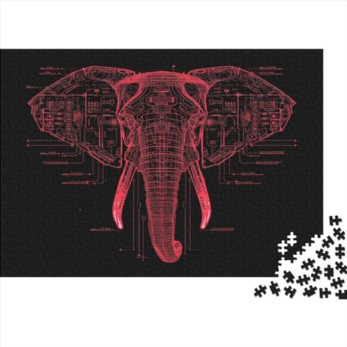 Elefant 1000 Teile, Impossible Puzzle,GesKükenlichkeitsspiel Für Die Ganze Familie, Erwachsenenpuzzle Ab 14 Jahren Puzzel 1000pcs (75x50cm) von CHCAIOVO