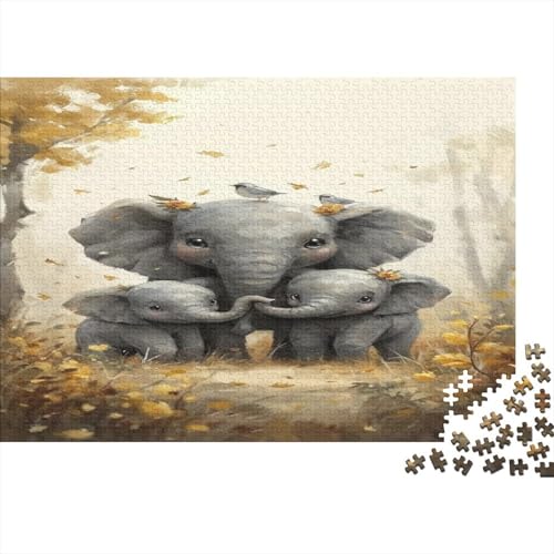 Elefant Puzzlespiel 1000 Teile Puzzle Für Erwachsene Und Kinder Ab 14 Jahren, Erwachsenen Puzzlespiel Puzzel 1000pcs (75x50cm) von CHCAIOVO