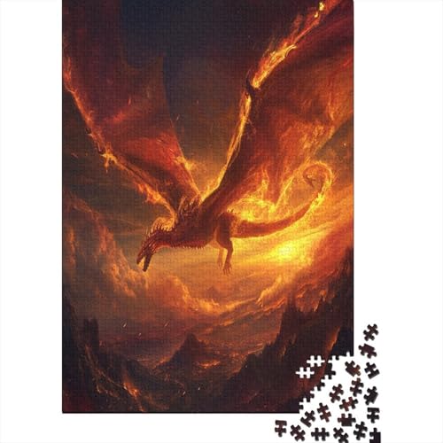 Flamme Pterosaurierier.kgm Puzzle 1000 Teile,für Erwachsene, Impossible Puzzle,farbenfrohes Legespiel,GesKükenlichkeitsspiel Für Die Ganze Familie,Erwachsenenpuzzle Puzzel 1000pcs (75x50cm) von CHCAIOVO