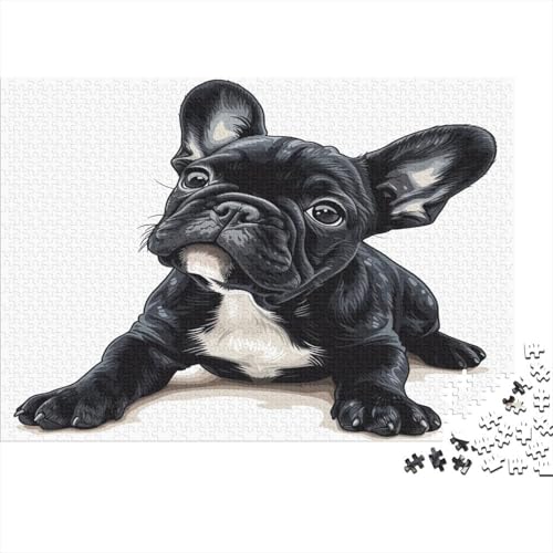 Französische Bulldogge Puzzle 1000 Teile,Puzzle Für Erwachsene, Impossible Puzzle, Geschicklichkeitsspiel Für Die Ganze Familie,Puzzle Farbenfrohes,Puzzle-Geschenk, Puzzel 1000pcs (75x50 von CHCAIOVO