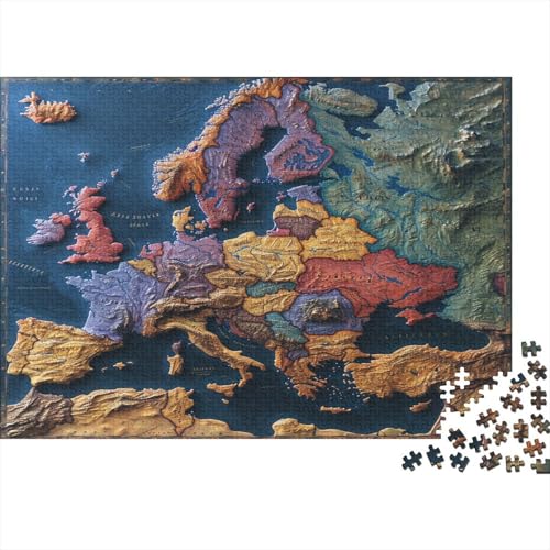 Karte of Europe Puzzle 1000 Teile Puzzles Für Erwachsene Klassische Puzzles 1000 Teile Erwachsene Puzzlespiel Erwachsene 1000 Teile Erwachsenen Puzzlespiel Puzzel 1000pcs (75x50cm) von CHCAIOVO