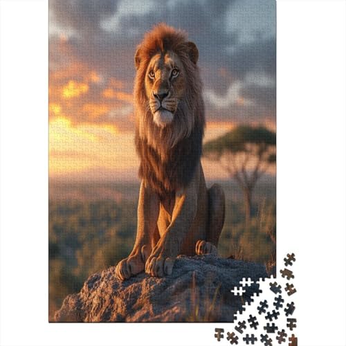 Löwe 1000 Teile,Impossible Puzzle,GesKükenlichkeitsspiel Für Die Ganze Familie, Erwachsenen Puzzlespiel Puzzel 1000pcs (75x50cm) von CHCAIOVO